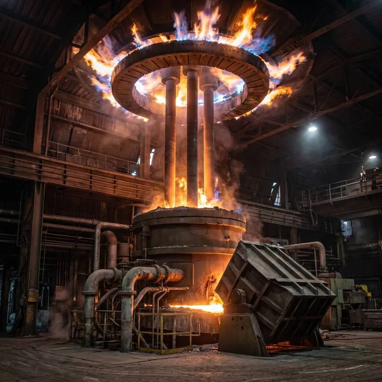Electric arc furnace with three electrodes